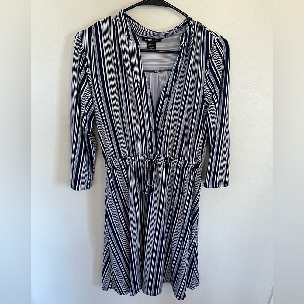 Robert Lewis Dress navy and white striped
